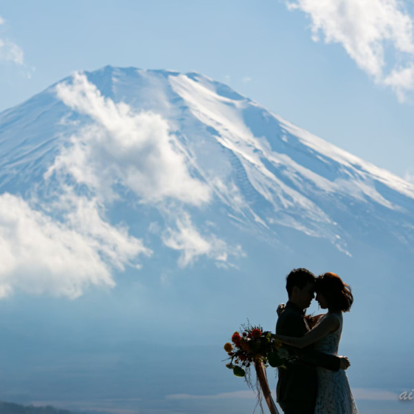 富士山との洋装前撮り